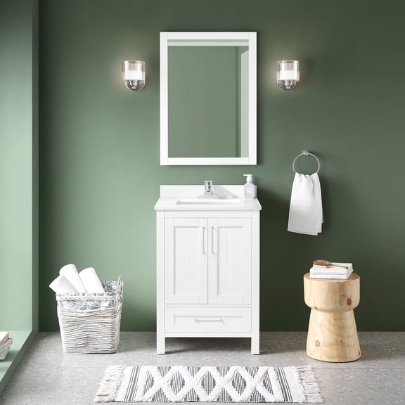 OVE Decors Kansas 24" W x 19" D Freestanding Bathroom Vanity with Sink