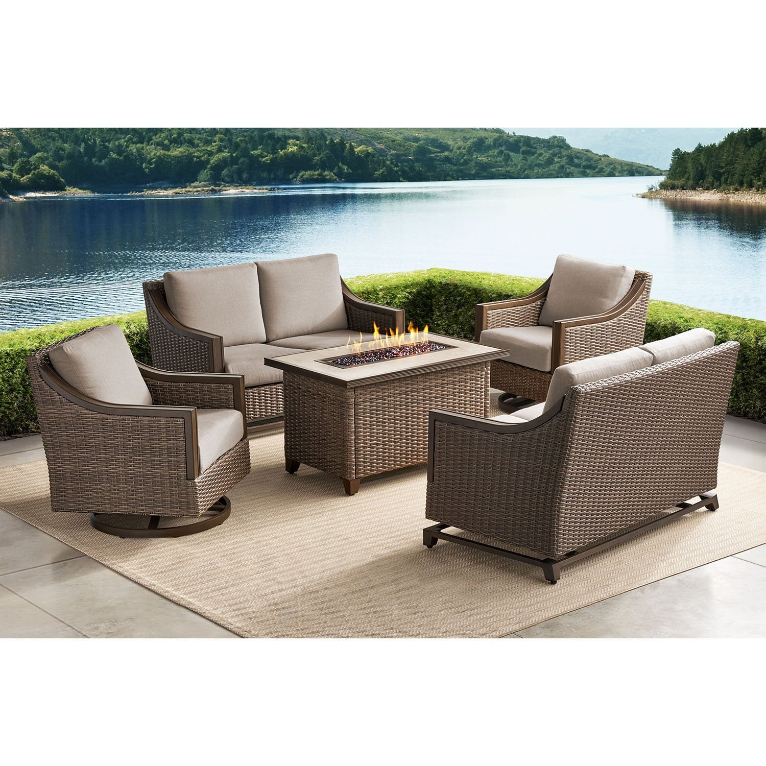 Member’s Mark St. Croix Deep 5 Piece Seating Fire Set with Sunbrella Fabric