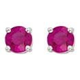 thumbnail image 2 of Round Cut Gemstone Stud Earrings in 14K Gold, 2 of 5