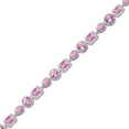 thumbnail image 2 of Multi-Cut Gemstone Halo Tennis Bracelet in Sterling Silver, 2 of 3