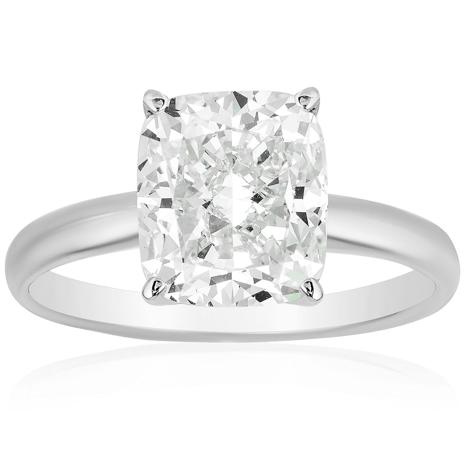 Cushion Cut Diamond Solitaire Ring In 18K Gold