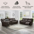thumbnail image 3 of Manhattan Top-Grain Leather 3-Piece Reclining Sofa Set, Assorted Colors, 3 of 21