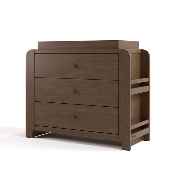 Graco Read-with-Me 3 Drawer Chest with Bookshelves and Removable Changing Topper, Choose Color