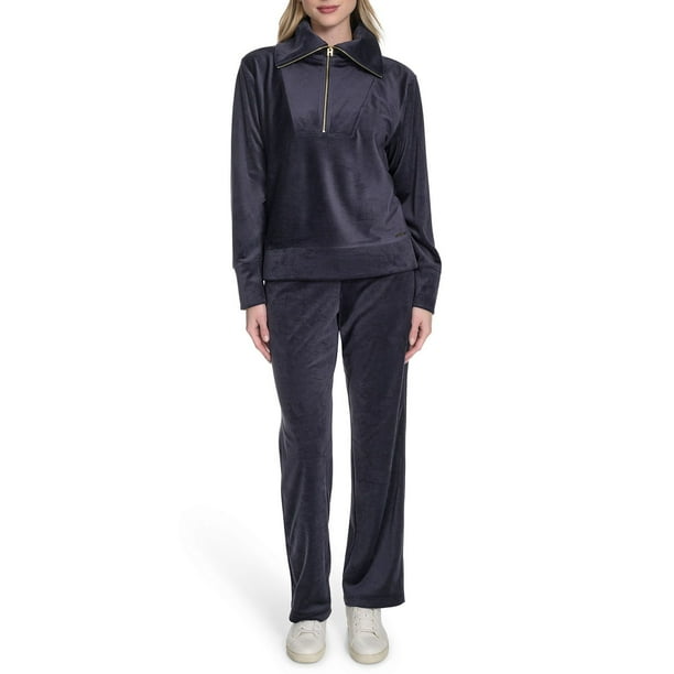 Halston Women's Velour Quarter-Zip Pullover - Samsclub.com