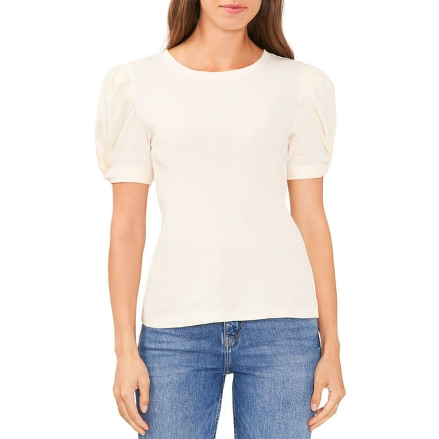 Vince Camuto Women's Puff Sleeve Rib Top