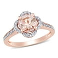 thumbnail image 1 of Morganite and Diamond Accent Quatrefoil Halo Ring in 14K Gold, 1 of 6