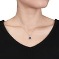 thumbnail image 5 of Lab Created Gemstone Teardrop Halo Pendant and Stud Earrings Set in Sterling Silver, 5 of 6