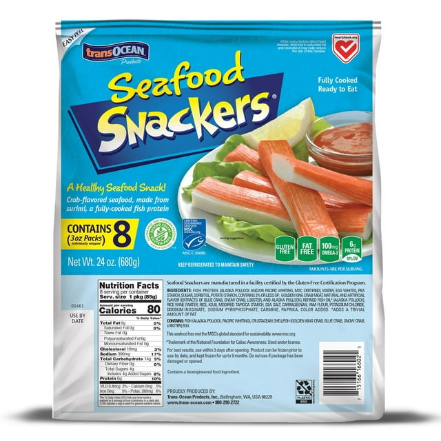 Trans-Ocean Seafood Snackers, 3oz, 8 ct.