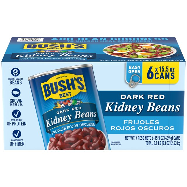 Bush's Dark Red Kidney Beans 15.5 oz., 6 pk.