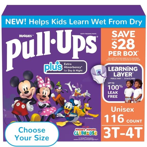 Pull-Ups Unisex Plus Training Pants, Sizes 2T-6T
