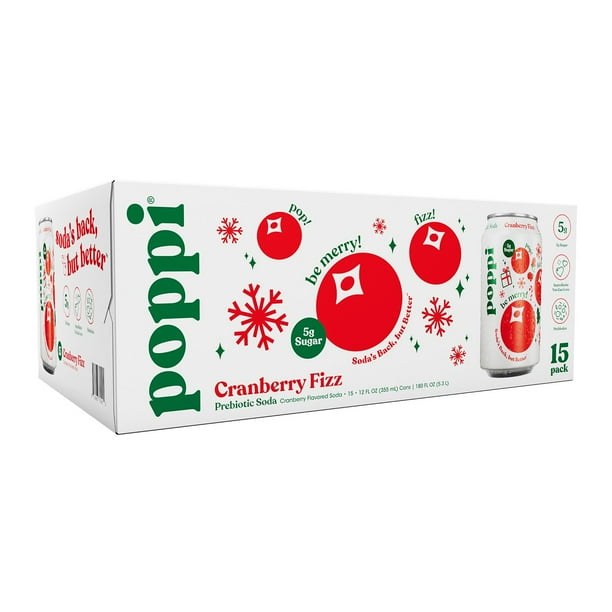 poppi Prebiotic Soda Cranberry Fizz, 12 fl. oz., 15 pk. - Samsclub.com