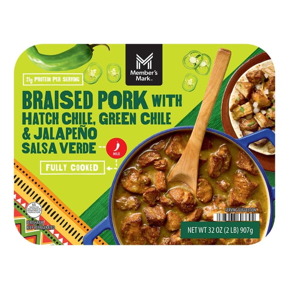 Member's Mark Braised Pork With Hatch Chile, Green Chile & Jalapeno Salsa Verde, 32 oz.