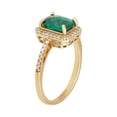 thumbnail image 2 of Lab Created Emerald Cut Gemstone & Diamond Ring in 14K Gold, 2 of 7