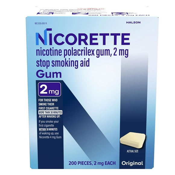 Nicorette Nicotine Gum, 2 mg, Original Flavored Stop Smoking Aid, 200 ct.