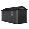 thumbnail image 3 of Keter 7.5' x 15' Newton Plus Resin Outdoor Shed Durable Storage, Graphite, 3 of 20
