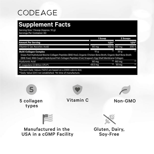 Codeage Multi Collagen Peptides + Powder, Unflavored 21.6 oz. - Samsclub.com
