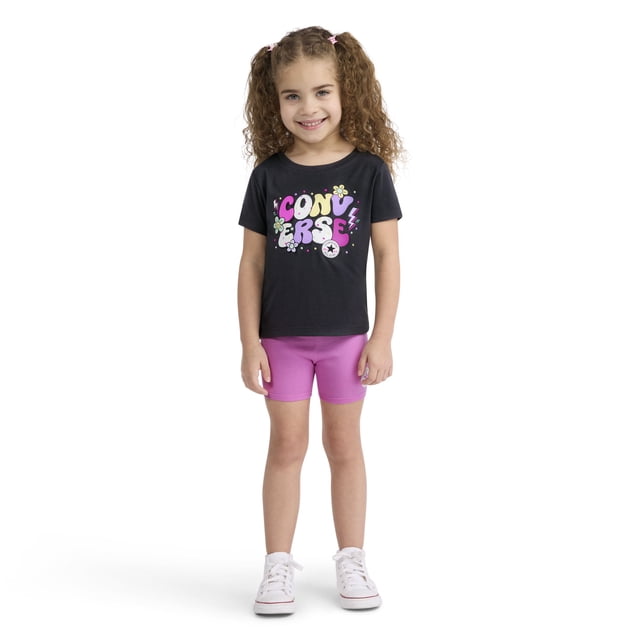 Converse Toddler Girls 2-Piece Biker Short Outfit Set