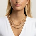 thumbnail image 5 of Polished Inter-Locked Oval Link Necklace in 14K Yellow Gold, 5 of 6