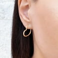 thumbnail image 3 of Open Heart Hoop Earrings in 14K Gold, 3 of 7