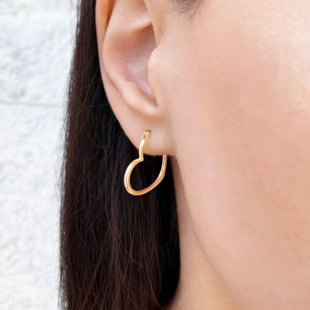 Open Heart Hoop Earrings in 14K Gold - Samsclub.com