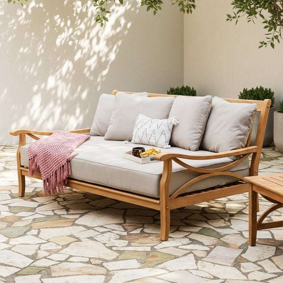 Cambridge Casual Catalina Teak Deep Seating Daybed with Cushion