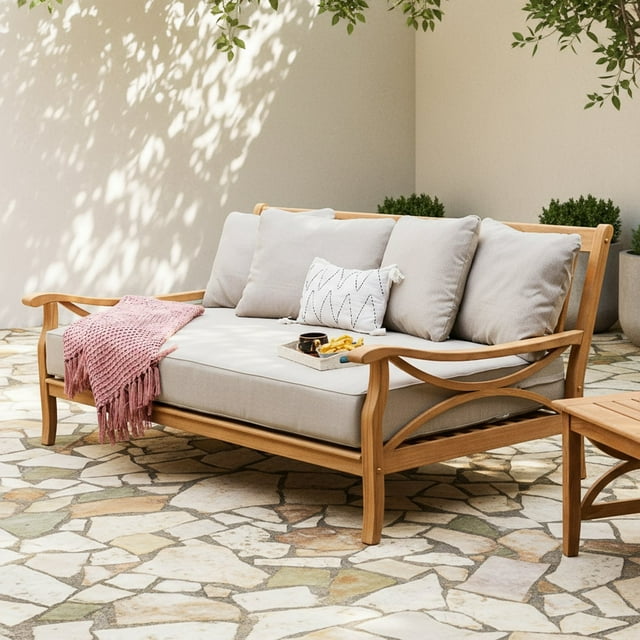 Cambridge Casual Catalina Teak Deep Seating Daybed with Cushion