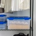 thumbnail image 6 of IRIS USA WeatherPro, 60 Quart Clear Plastic Storage Box with Protective Gasket Lid, 17.75" W x 23.6" L x 11.22" H, 4 Piece Set, 6 of 8