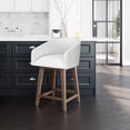 thumbnail image 1 of HH2 Home Upholstered Barrel Back Wood Adjustable Height Swivel Bar Stool, 1 of 19