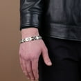 thumbnail image 5 of Men's Diamond Bracelet & 14K Gold Accent in Stainless Steel, 5 of 6
