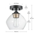 thumbnail image 3 of Globe Electric Harrow 1-Light Flush Mount in Matte Black with Vintage Light Bulb, 3 of 9