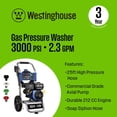 thumbnail image 2 of Westinghouse 3000 PSI 2.3 GPM Gas Powered Axial Cam Pump Cold Water Pressure Washer with 4 Quick Connect Tips, 2 of 11