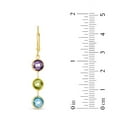 thumbnail image 5 of Round Cut Multi Gemstone Dangle Earrings in 14K Gold, 5 of 5