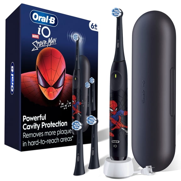 Oral-B iO Series 2 Kids Electric Toothbrush, Spiderman, Handle + 3 Brush Heads