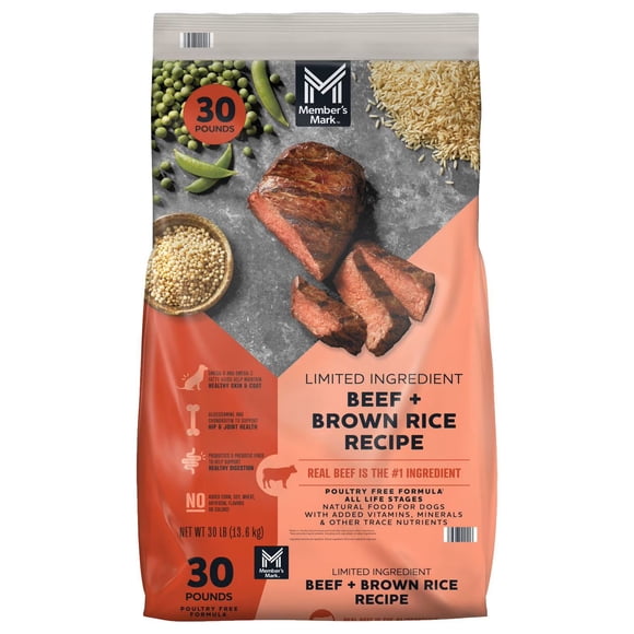 Member's Mark, Beef and Brown Rice, Limited Ingredient Dry Dog Food, 30 lbs.