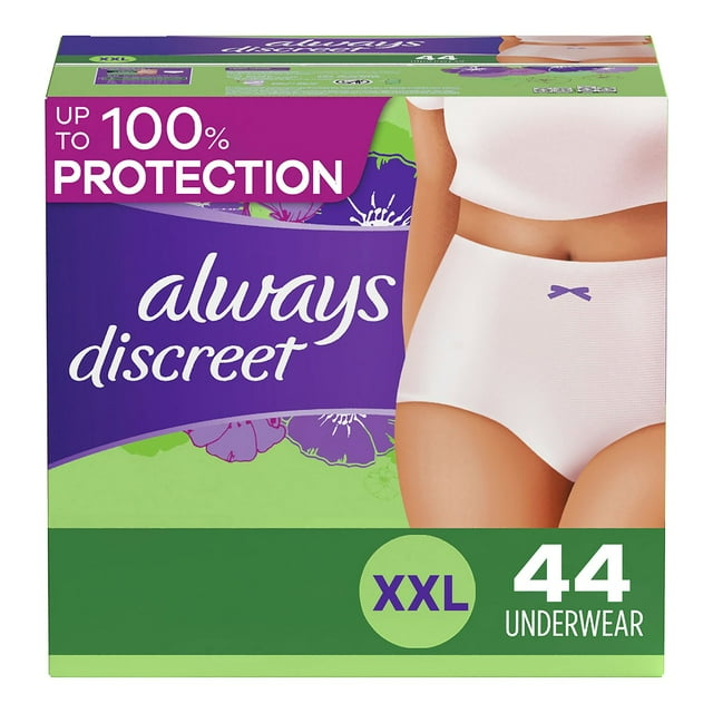 Always Discreet Women's Maximum Incontinence Underwear, Choose Your Size
