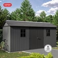 thumbnail image 7 of Keter 7.5' x 15' Newton Plus Resin Outdoor Shed Durable Storage, Graphite, 7 of 20