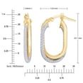 thumbnail image 3 of Diamond Cut Oval Bypass Hoop Earrings in 14K Yellow Gold, 3 of 5