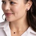 thumbnail image 5 of Emerald Cut Lab Created Gemstone & 0.11 CT. T.W. Diamond Stud Earrings in Sterling Silver, 5 of 5