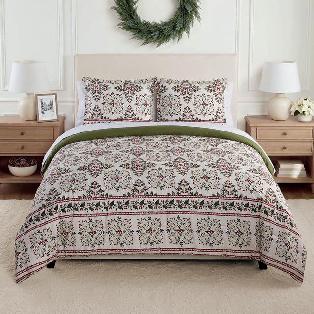 Member’s Mark 3-Piece Printed Cotton Comforter Set, Assorted Sizes
