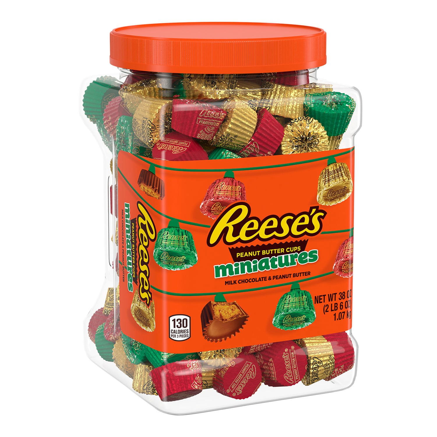 REESE'S Miniatures Christmas Milk Chocolate Peanut Butter Cups Candy ...