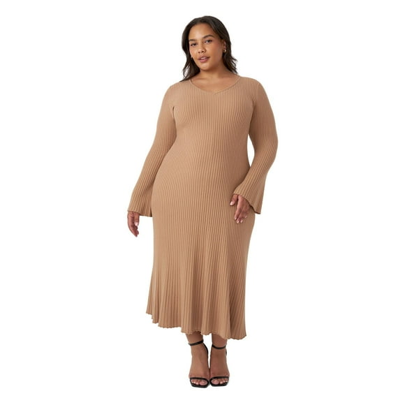 Edited by Hunter McGrady Women's Flare Midi Sweater Dress