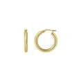 thumbnail image 2 of High Polish Hoop Earrings in 14K Gold, 2 of 6
