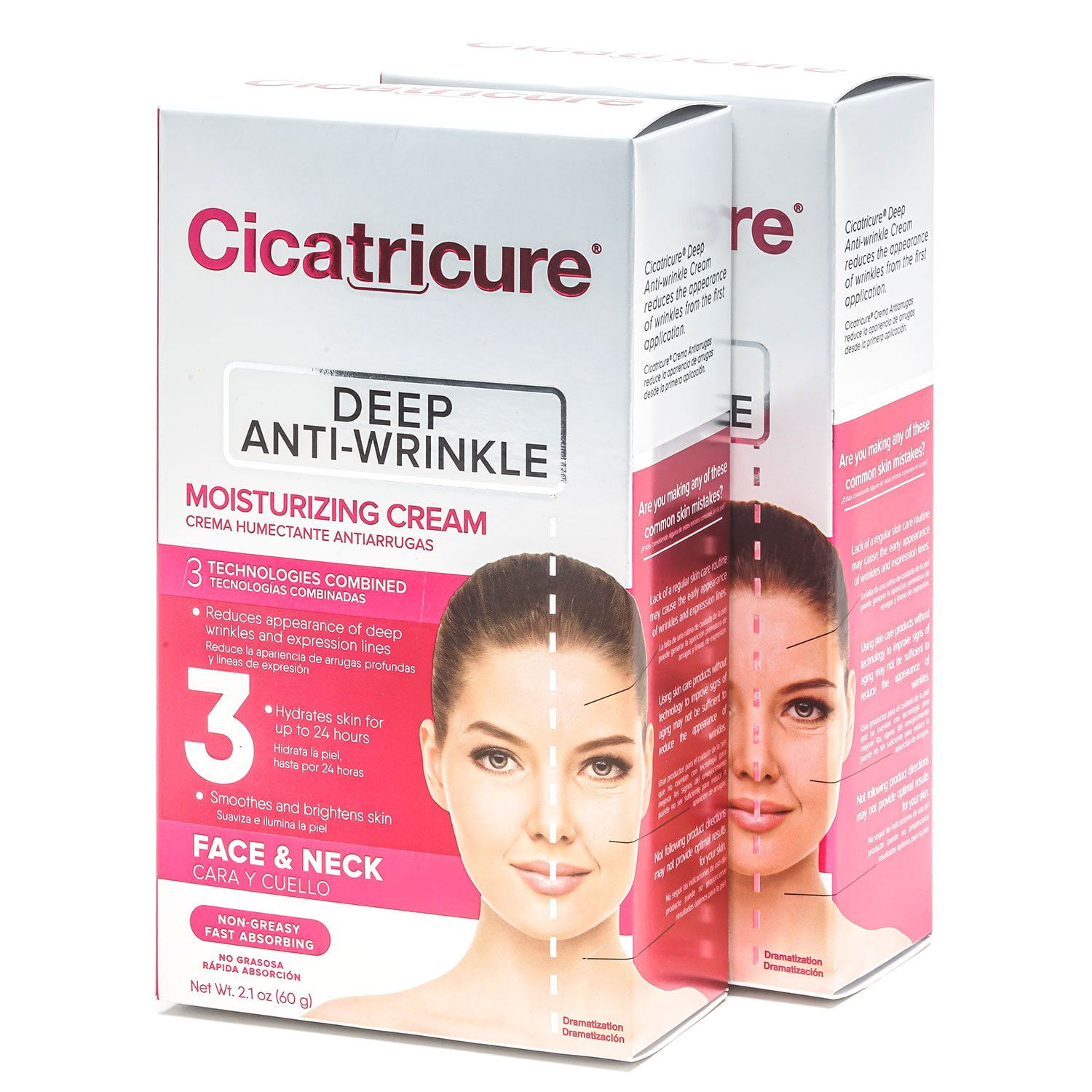 Cicatricure Anti-Wrinkle Face Cream with QAcetyl10, 1 fl. oz, 2 pk