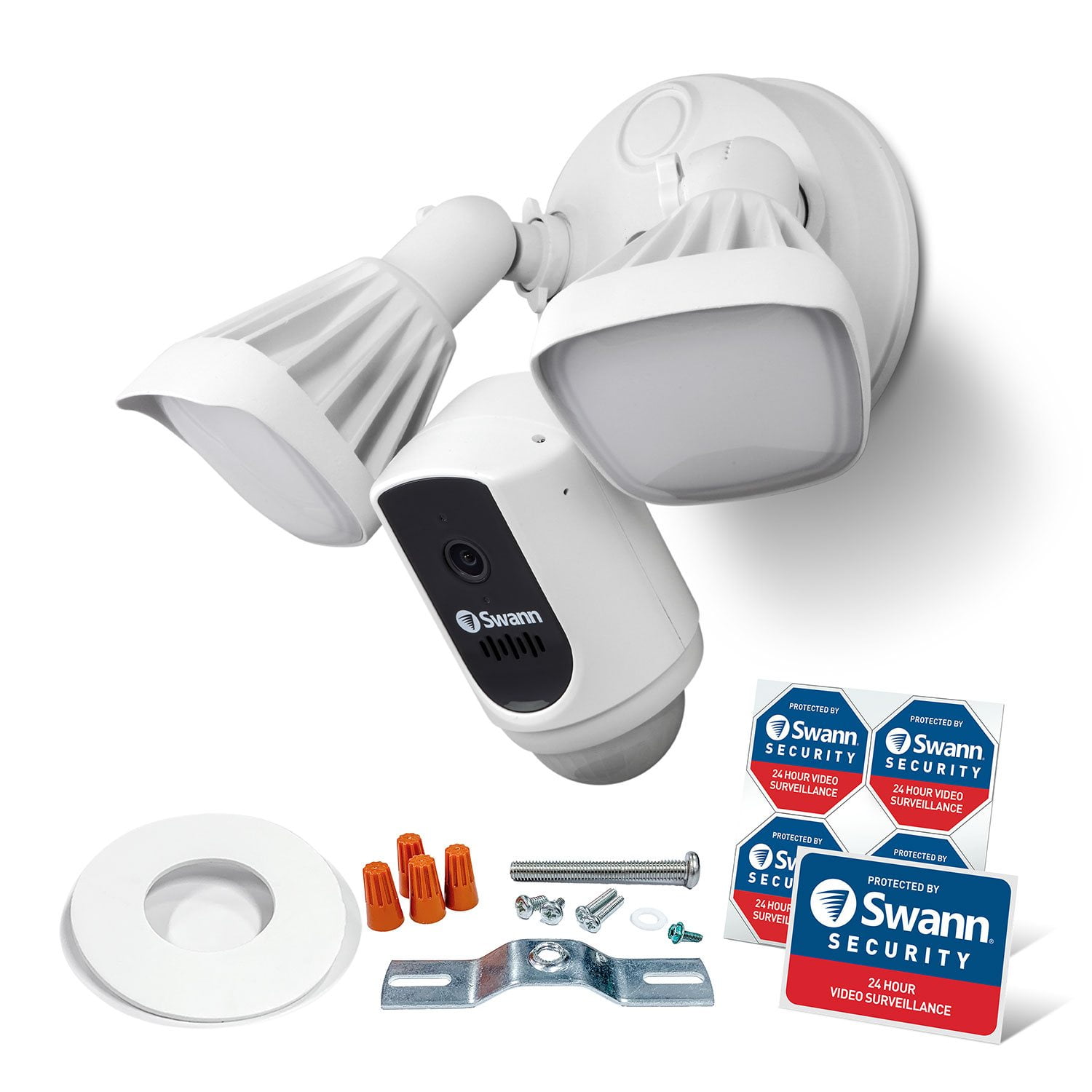 防犯カメラ Swann Floodlight Security Camera Swann Wired 2400 Lumen Outdoor 1080P WiFi Security Floodlight