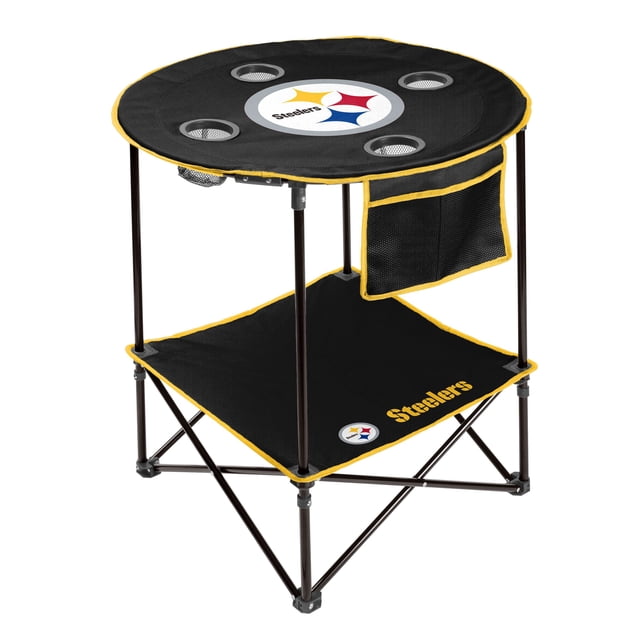 NFL 27.6" Round Tailgate Table with Shelf
