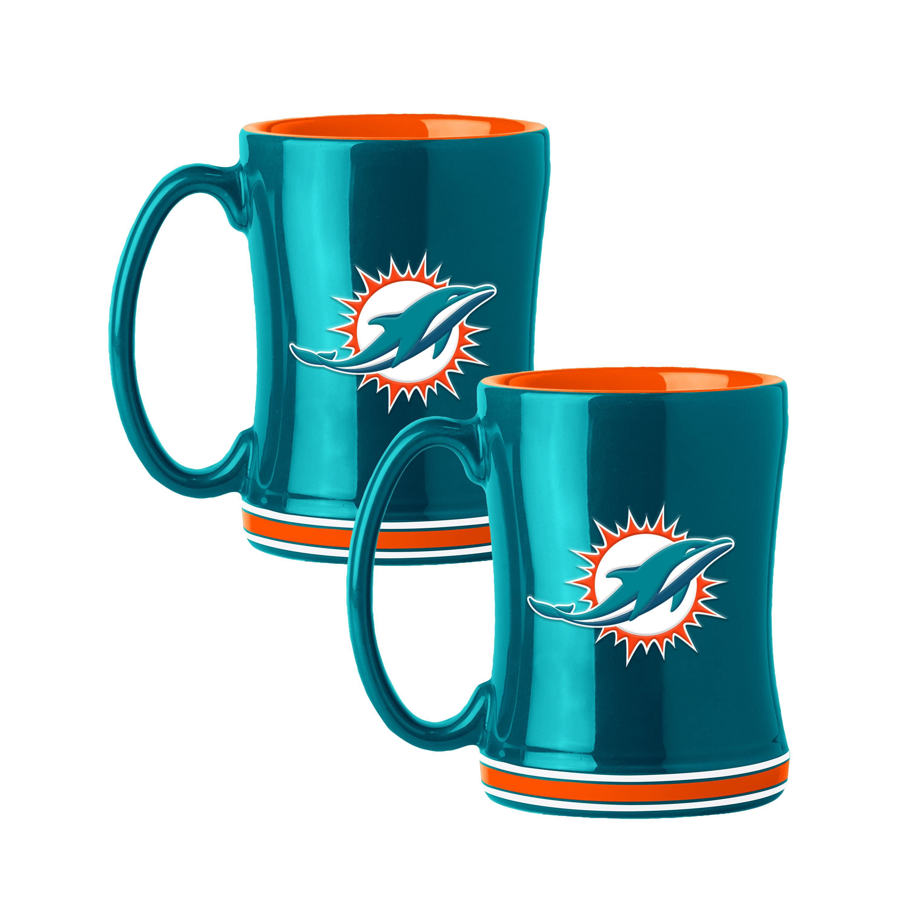 【naomi】 DOLPHINS お皿、カップセット Logo Brands Miami Dolphins 14oz Relief Mug Set - Samsclub.com