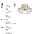 thumbnail image 5 of 1.10 C.T. TW Cushion Cut Natural Yellow Halo Diamond Ring in 18K Gold, 5 of 5