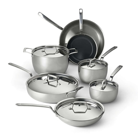 Tramontina 12-Piece Tri-Ply Clad Stainless Steel Cookware Set