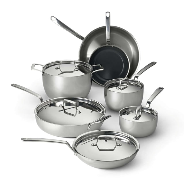 Tramontina 12-Piece Tri-Ply Clad Stainless Steel Cookware Set