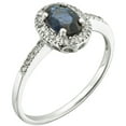 thumbnail image 3 of Oval Cut Gemstone and 0.15 CT. T.W. Halo Diamond Ring in 14K Gold, 3 of 3